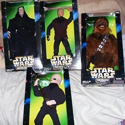 JC Penney 4 Pack Star Wars 12 Inch Figures Chewie, Luke, Emperor Palpatine & Barquin D'an