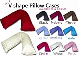 Pair of V shaped Orthopaedic Nursing Pillow Cases / Neck Support/ Pregnancy Pillows - White