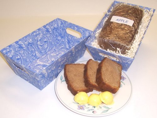 Scott's Cakes Apple Bread in a Blue Victorian Tray by Scott's Cakes