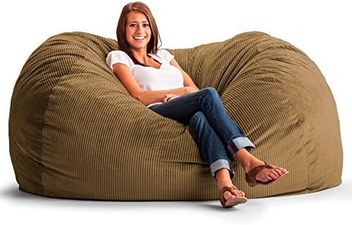 FUF 6 ft. XL Wide-Wale Corduroy Bean Bag Sofa