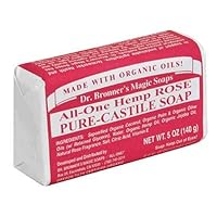 Dr. Bronner's Magic Soaps Pure-Castile Soap, All-One Hemp Rose, 5-Ounce Bars