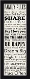 Family Rules Share Dream Big Hug Often by Louise Carey Sign 7.5x19.5 in Art Print Framed