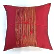 Stunning Handmade Cushion Cover / Pillow Sham With Silky Maroon-Gold Fusion Filigree Detail