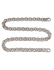 925 Sterling Silver Handmade Link Chain Rhodium Plated 24" 10.2mm 117.4g.