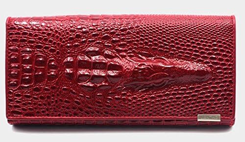 Peony Red Leather Wallet Long Section of Female Models Genuine Leather Wallet Lady Fashion Women's Wallet