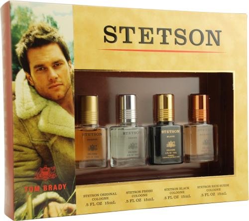 Stetson Variety by Coty for Men. Set-4 Piece Variety With Stetson & Stetson Fresh & Stetson Black & Stetson Rich Suede And All Are Cologne .5-Ounces