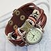 JN® Fashion Butterfly Retro Wrap Around Weave Leather Watch Bracelet Wrist Watch