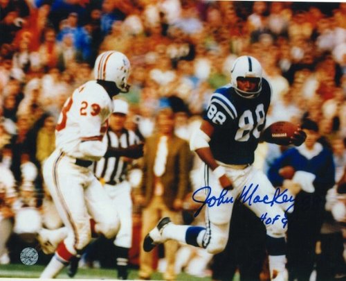 John Mackey Signed Baltimore Colts 8x10 Photo - HOF 92