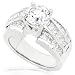 One of a Kind 2-5/8ctw Round & Princess Diamond Ring in 18kt White Gold
