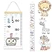 JJGoo Baby Growth Chart Hanging Ruler Wall Decor, Wood Frame Fabric Canvas Removable Height Measurement Ruler Wall Height Growth Chart for Kids Toddlers and Babies?(Animal Pattern)