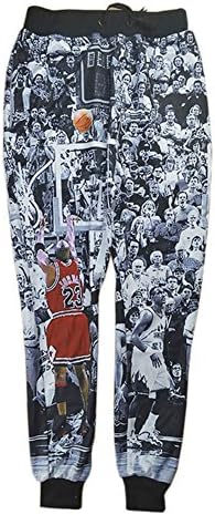 Unisex Emoji Sweatpants joggers pants 3D Star basketball jogging (M)