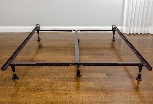 Milliard Heavy Duty Adjustable Queen/King/California King Metal Deluxe Bed Frame with Center Support and Sturdy Plastic Glides on All Legs