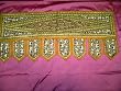Mettalic Brown Yellow Beads Sari Toran Wall Tapestry Topper Valance 36