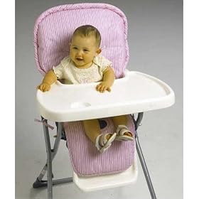 NoJo Stripe Highchair Pad - Pink