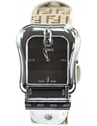 Fendi Womens F370122F B. Fendi Brown Logo Embossed Fabric Strap Watch