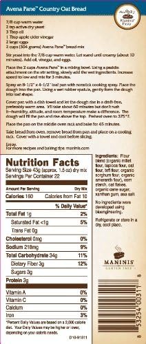 MANINIS Ancient Grains Gluten Free Country Oat Bread Mix (2lb bag)