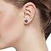 Gem Stone King 14K White Gold Purple Amethyst Stud Women's Earrings 0.48 Cttw Round Cut Gemstone Birthstone 4MM