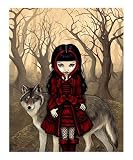 Little Red Riding Hood in Autumn with the Wolf Fantasy Giclee Poster Print by Jasmine Becket-Griffith, 20x24