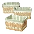 Green Stripe Nesting Baskets - Set of 3