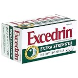 Excedrin Extra Strength Acetaminophen, Aspirin and Caffeine Coated Tablets, 250-Count Bottles (Pack of 2)