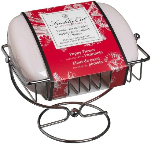 Upper Canada Soap &amp; Candle  Powder Room Soap Duo Poppy Flower &amp; Pummelo, Two 5-Ounce Bars