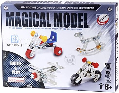 Magical Model DIY Intellectual Development Stainless Alloy Assembled Kids' Mini Set 4 Styles 129 pcs