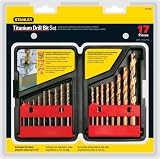 Stanley ST-04553 17 Piece 1/16-Inch to 1/2-Inch Titanium Twist Drill Bit Assortment