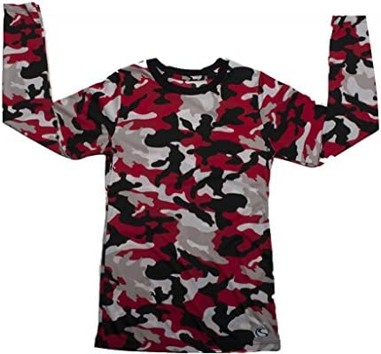 CAMOsport Women's LONG Sleeve Tee - Monte Medium Red-Black-White-Gray