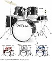 DeRosa Bridgecraft 522 Beginner Drum Set with Cymbals, Seat & Hardware - Blue
