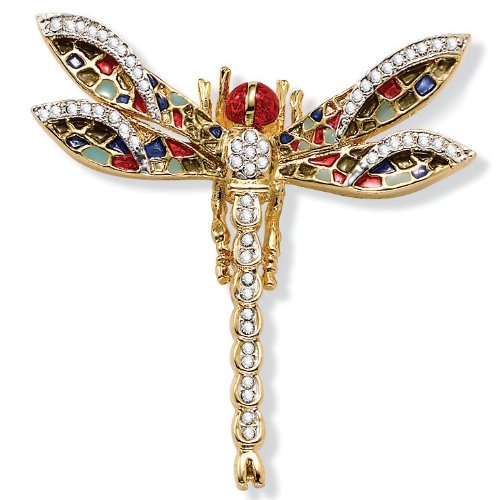 Crystal Dragonfly Pin