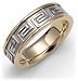 Jewelry : 14k Two-Tone 6mm  Greek Key Engraved Band
