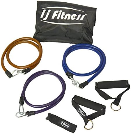 Premium Heavy Duty Workout Body Resistance Exercise Bands Set by IJ Fitness