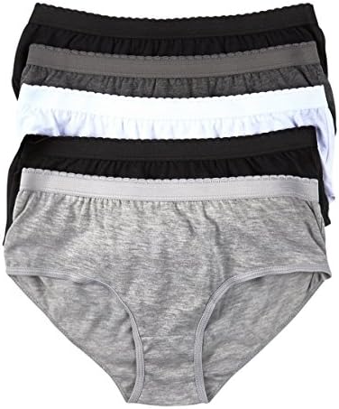 Bliss Lingerie Women 5 Pack Basic Underwear (7/L, Solid/Brief)