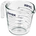 Pyrex Prepware 2-Cup Measuring Cup, Clear with Blue Measurements