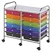 Blue Hills Studio Double Storage Cart with 12 Drawers, 25-1/2-Inch by 26-Inch by 15-1/2-Inch, Multi-