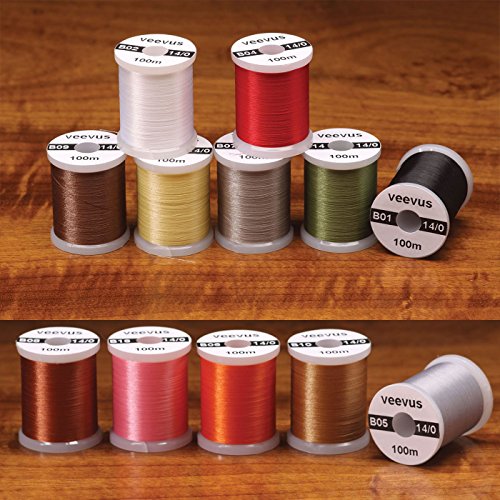 14/0 VEEVUS THREAD - ASSORTED COLORS - Black - FLY TYING