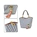 niceeshop Fashion Stripe Single Shoulder Canvas Bag Women Handbag (Blue White)