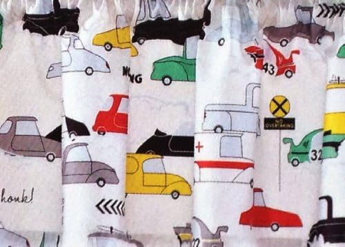 Kas Kids Road Train Rod Pocket Window Valance