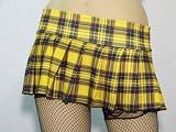 Sexy Schoolgirl Plaid Mini Skirt in Yellow Plaid Junior Size