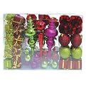 100ct Variety Pack Tree Decoration - Red/Green/Fucshia
