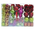 100ct Variety Pack Tree Decoration - Red/Green/Fucshia