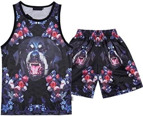 Harveyman Young Men's 3D Emoji Basketball Sportwear Net Shirt Sleeveless
