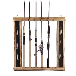 Rush Creek Log Cabin Style Vertical Horizontal Rod Lure Holder by 
