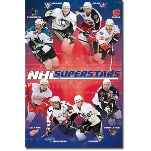 NHL Superstars (Thornton Malkin Nash Iginla Kovalchuk Crosby Ovechkin Datsyuk) Sports Poster - 22x34
