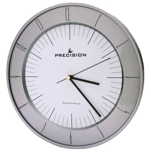Peers Hardy Precision Radio Controlled Wall Clock, Silver Case