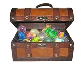 Leather Treasure Chest Full of Toys (Treasure Box and 50 Toy Pcs)