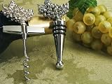 Elegant Chrome Grapes design Wine Opener, Wine stopper set (Set of 12)