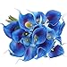 Luyue Calla Lily Bridal Wedding Bouquet Head Lataex Real Touch Flower Bouquets Pack of 20 (Blue)