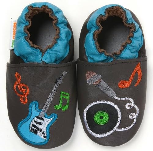 Momo Baby Infant/Toddler Rocker Brown Soft Sole Leather Shoes - 6-12 Months/3-4 M US Toddler