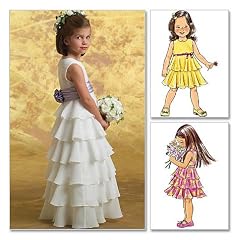 Butterick B4967 Girls' Bridesmaid/ Flowergirl/ Party Dress Sewing Pattern Chest Size: 25-26-27 Inches (64-66-68 cm) All Sizes Included English and French Instructions. (New Pattern). M�dchen Brautjungfer, Party-Kleid-Schnittmuster